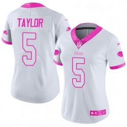 Womens Nike Buffalo Bills 5 Tyrod Taylor Limited WhitePink Rush Fashion NFL Jersey