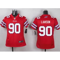 Nike Bills #90 Shaq Lawson Red Youth Stitched NFL Limited Rush Jersey