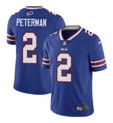 Youth Nike Bills #2 Nathan Peterman Royal Blue Team Color Stitched NFL Vapor Untouchable Limited Jersey