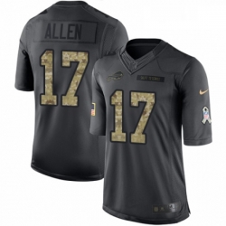 Youth Nike Buffalo Bills 17 Josh Allen Limited Black 2016 Salute to Service NFL Jersey