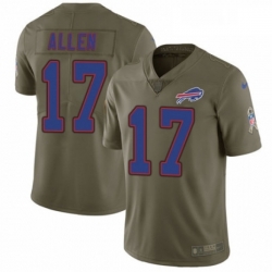 Youth Nike Buffalo Bills 17 Josh Allen Limited Olive 2017 Salute to Service NFL Jersey