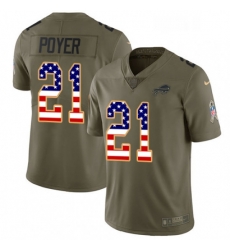 Youth Nike Buffalo Bills 21 Jordan Poyer Limited OliveUSA Flag 2017 Salute to Service NFL Jersey