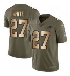 Youth Nike Buffalo Bills 27 TreDavious White Limited OliveGold 2017 Salute to Service NFL Jersey