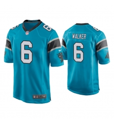 Men's Carolina Panthers #6 P.J. Walker Blue Game Nike Jersey