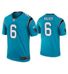 Men's Carolina Panthers #6 P.J. Walker Color Rush Legend Blue Nike Jersey