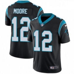 Mens Nike Carolina Panthers 12 DJ Moore Black Team Color Vapor Untouchable Limited Player NFL Jersey