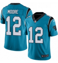 Mens Nike Carolina Panthers 12 DJ Moore Blue Alternate Vapor Untouchable Limited Player NFL Jersey