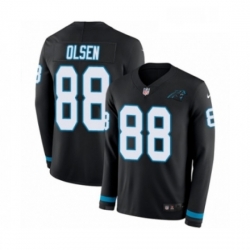 Mens Nike Carolina Panthers 88 Greg Olsen Limited Black Therma Long Sleeve NFL Jersey