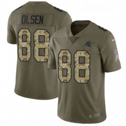 Mens Nike Carolina Panthers 88 Greg Olsen Limited OliveCamo 2017 Salute to Service NFL Jersey