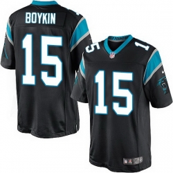 Nike Panthers #15 Jarrett Boykin Black Team Color Mens Stitched NFL Elite Jersey