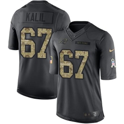 Nike Panthers #67 Ryan Kalil Black Mens Stitched NFL Limited 2016 Salute to Service Jersey