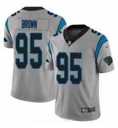 Nike Panthers 95 Derrick Brown Silver Men Stitched NFL Limited Inverted Legend Jersey