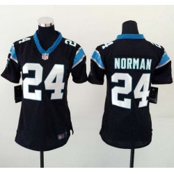 Nike Panthers #24 Josh Norman Black Team Color Womens Stitched NFL Elite Jersey