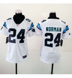 Nike Panthers #24 Josh Norman White Womens Stitched NFL Elite Jersey