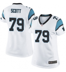 Nike Panthers #79 Chris Scott White Team Color Women Stitched NFL Jersey