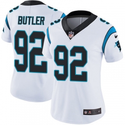 Nike Panthers #92 Vernon Butler White Womens Stitched NFL Vapor Untouchable Limited Jersey