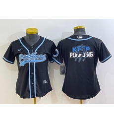 Women Carolina Panthers Black Team Big Logo With Patch Cool Base Stitched Baseball Jersey