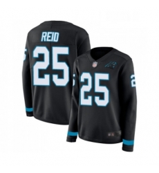 Womens Carolina Panthers 25 Eric Reid Limited Black Therma Long Sleeve Football Jersey