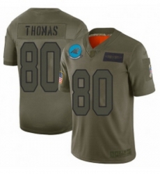 Womens Carolina Panthers 80 Ian Thomas Limited Camo 2019 Salute to Service Football Jersey