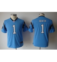 Youth Nike Carolina Panthers #1 Newton Blue Color Jersey