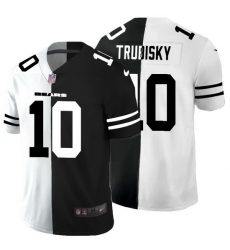 Chicago Bears 10 Mitchell Trubisky Men Black V White Peace Split Nike Vapor Untouchable Limited NFL Jersey