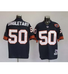 Chicago Bears 50 SINGLETARY blue throwback Jerseys