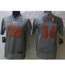 Kids Nike Chicago Bears 34 Walter Payton Grey Vapor Elite Jerseys