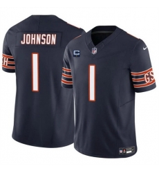 Men Chicago Bears 1 Jaylon Johnson Navy 2024 F U S E  With 1 Star C Patch Vapor Untouchable Limited Stitched Football Jersey