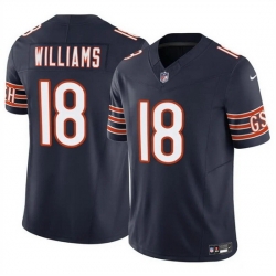 Men Chicago Bears 18 Caleb Williams Navy 2024 Draft F U S E Vapor Stitched Football Jersey