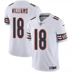 Men Chicago Bears 18 Caleb Williams White 2024 Draft Vapor Stitched Football Jersey