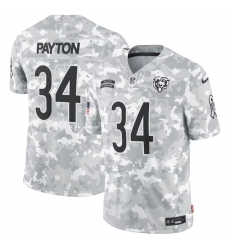 Men Chicago Bears 34 Walter Payton 2024 Arctic Camo Salute To Service Limited Stitched Football Jersey