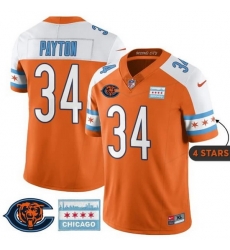 Men Chicago Bears 34 Walter Payton Orange Alternate City Edition F U S E With Chicago Flag Vapor Untouchable Limited Stitched Football Jersey Men Chicago Bears 34 Walter Payton Orange Alternate City Edition F U S E With Chicago Flag Vapor Untouchable Limited Stitched Football Jersey
