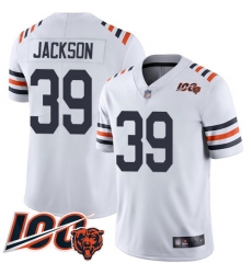 Men Chicago Bears 39 Eddie Jackson White 100th Season Limited Football Jersey