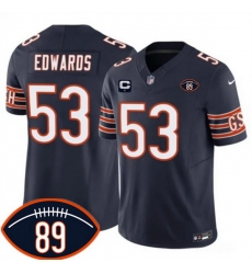 Men Chicago Bears 53 T J Edwards Navy 2026 With Mike Ditka 89 Patch And 1 Star C Patch Vapor Untouchable Limited Stitched Football Jersey Men Chicago Bears 53 T J Edwards Navy 2026 With Mike Ditka 89 Patch And 1 Star C Patch Vapor Untouchable Limited Stitched Football Jersey