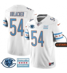 Men Chicago Bears  54 Brian Urlacher White City Edition F U S E  With Chicago Flag Vapor Untouchable Limited Stitched Football Jersey