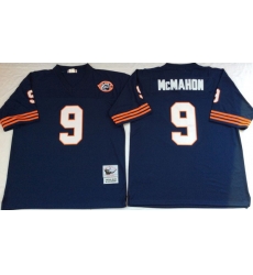 Men Chicago Bears 9 Jim McMahon Navy 1985 M&N Throwback Jersey