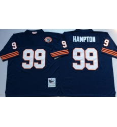 Men Chicago Bears 99 Dan Hampton Navy M&N Throwback Jersey