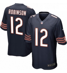 Mens Nike Chicago Bears 12 Allen Robinson Game Navy Blue Team Color NFL Jersey