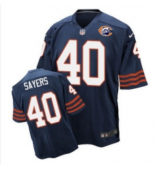 Nike Bears #40 Gale Sayers Navy Blue Throwback Mens Stitched NFL Elite Jersey