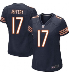 Nike NFL Chicago Bears #17 Alshon Jeffery Game Women's Navy Blue Team Color