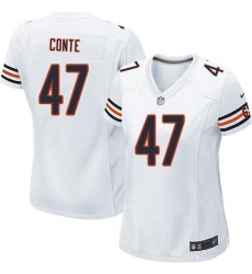 Nike NFL Chicago Bears #47 Chris Conte White Women's Limited Road Jersey