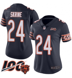 Women Chicago Bears 24 Buster Skrine Navy Blue Team Color 100th Season Limited Football Jersey