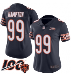 Women Chicago Bears 99 Dan Hampton Navy Blue Team Color 100th Season Limited Football Jersey