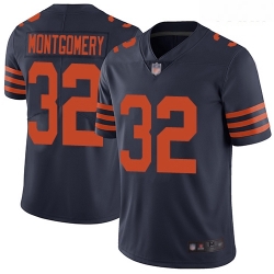 Bears #32 David Montgomery Navy Blue Alternate Youth Stitched Football Vapor Untouchable Limited Jersey