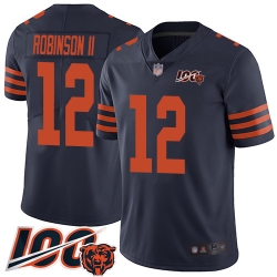 Youth Chicago Bears 12 Allen Robinson Limited Navy Blue Rush Vapor Untouchable 100th Season Football Jersey