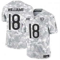 Youth Chicago Bears 18 Caleb Williams 2024 F U S E Arctic Camo Salute To Service Limited Stitched Football Jersey