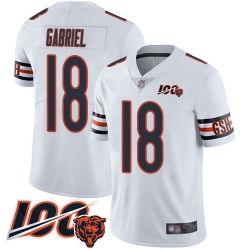 Youth Chicago Bears 18 Taylor Gabriel White Vapor Untouchable Limited Player 100th Season Football Jersey 