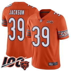 Youth Chicago Bears 39 Eddie Jackson Orange Alternate 100th Season Limited Football Jersey