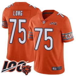 Youth Chicago Bears 75 Kyle Long Orange Alternate 100th Season Limited Football Jersey