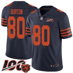 Youth Chicago Bears 80 Trey Burton Limited Navy Blue Rush Vapor Untouchable 100th Season Football Jersey